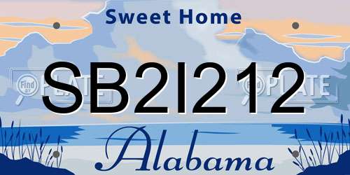 SB2I212 Alabama License Plate