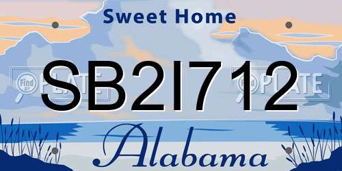 SB2I712 Alabama License Plate