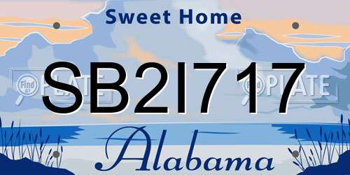 SB2I717 Alabama License Plate