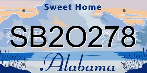 SB2O278 Alabama License Plate
