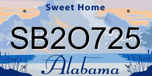 SB2O725 Alabama License Plate