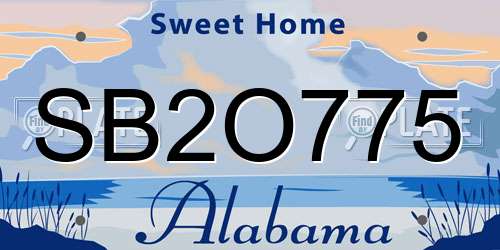 SB2O775 Alabama License Plate