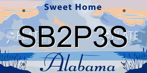 SB2P3S Alabama License Plate