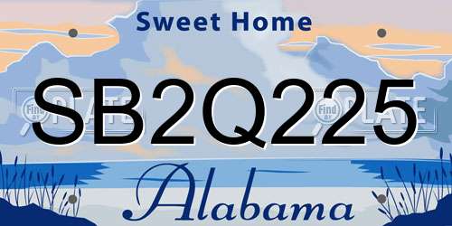 SB2Q225 Alabama License Plate