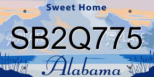 SB2Q775 Alabama License Plate