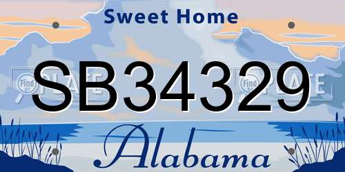 SB34329 Alabama License Plate