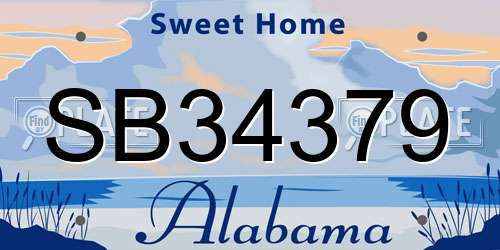 SB34379 Alabama License Plate