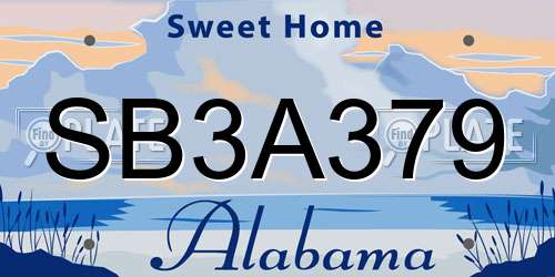 SB3A379 Alabama License Plate