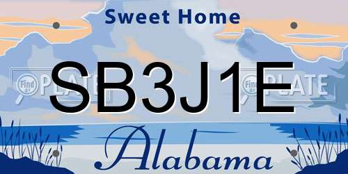 SB3J1E Alabama License Plate