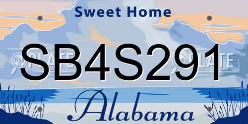 SB4S291 Alabama License Plate