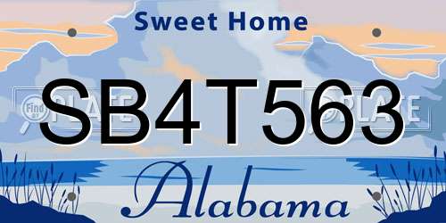 SB4T563 Alabama License Plate