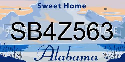 SB4Z563 Alabama License Plate