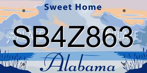 SB4Z863 Alabama License Plate