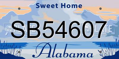 SB54607 Alabama License Plate