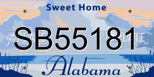 SB55181 Alabama License Plate