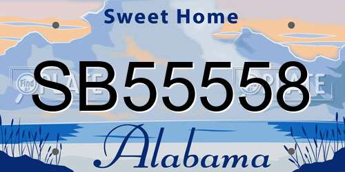 SB55558 Alabama License Plate