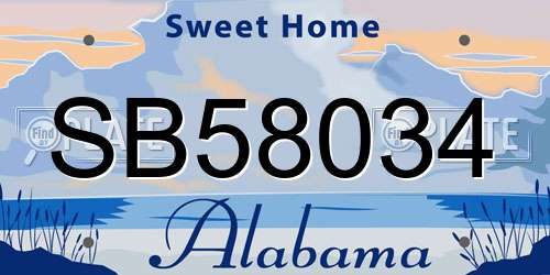 SB58034 Alabama License Plate