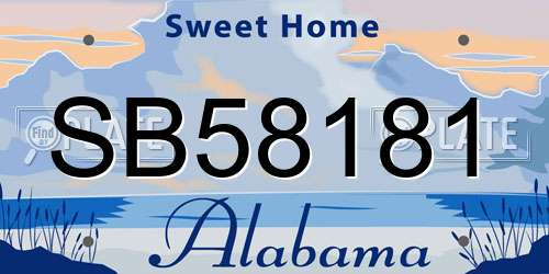 SB58181 Alabama License Plate