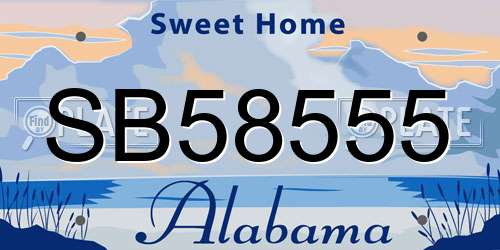 SB58555 Alabama License Plate