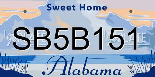 SB5B151 Alabama License Plate