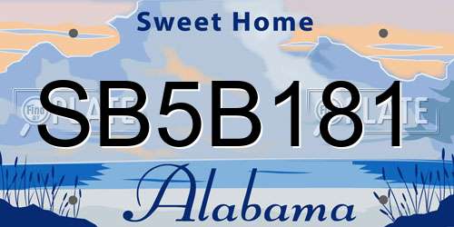SB5B181 Alabama License Plate