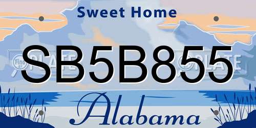 SB5B855 Alabama License Plate