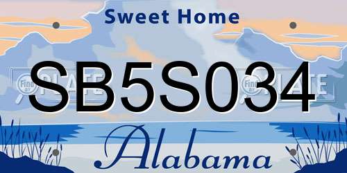SB5S034 Alabama License Plate