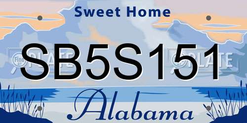 SB5S151 Alabama License Plate