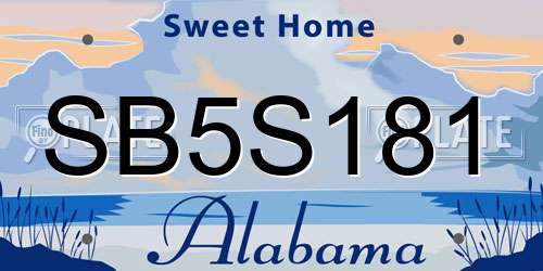 SB5S181 Alabama License Plate