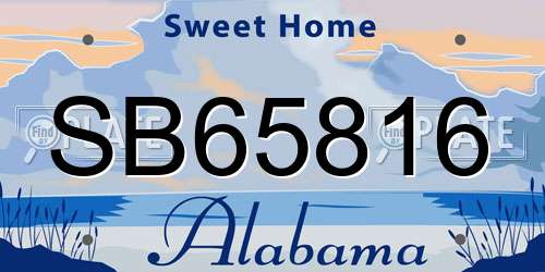 SB65816 Alabama License Plate