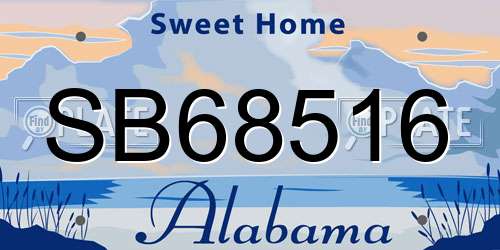 SB68516 Alabama License Plate