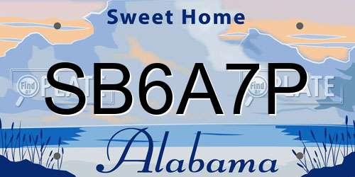 SB6A7P Alabama License Plate