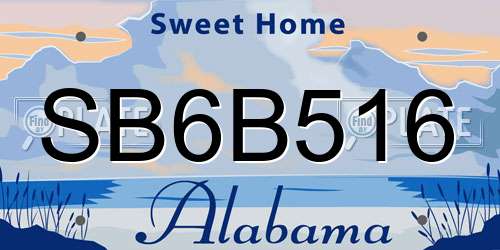 SB6B516 Alabama License Plate