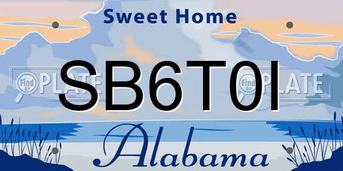SB6T0I Alabama License Plate