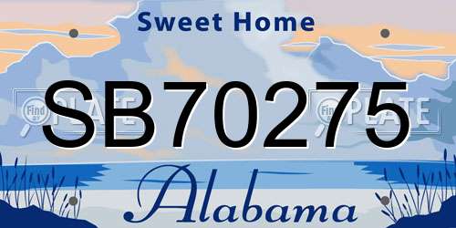 SB70275 Alabama License Plate