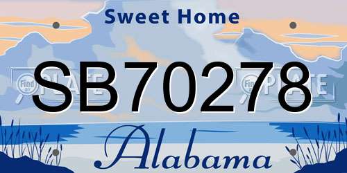 SB70278 Alabama License Plate