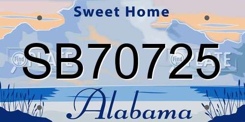 SB70725 Alabama License Plate