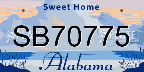 SB70775 Alabama License Plate