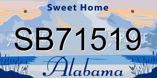 SB71519 Alabama License Plate