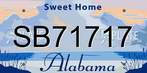 SB71717 Alabama License Plate