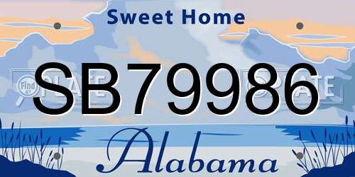 SB79986 Alabama License Plate