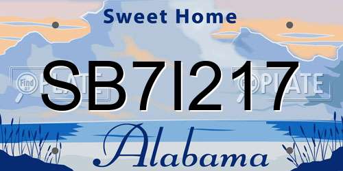 SB7I217 Alabama License Plate