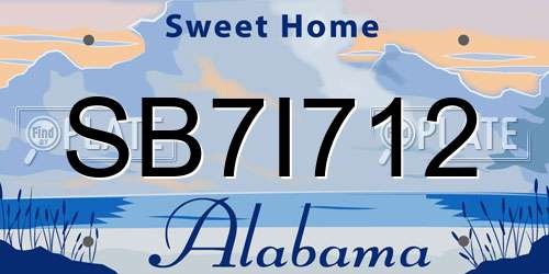 SB7I712 Alabama License Plate