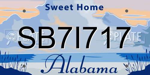 SB7I717 Alabama License Plate