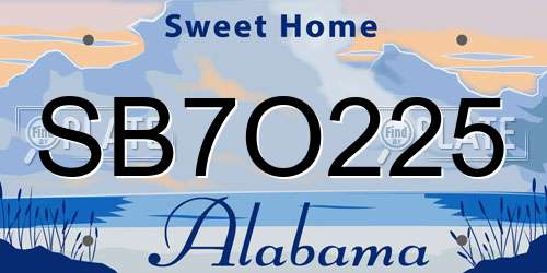 SB7O225 Alabama License Plate