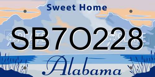 SB7O228 Alabama License Plate
