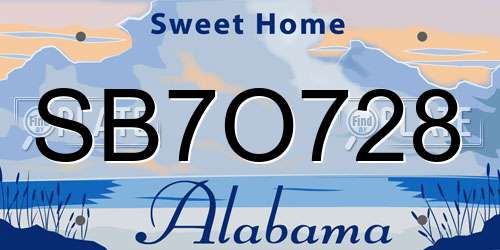 SB7O728 Alabama License Plate