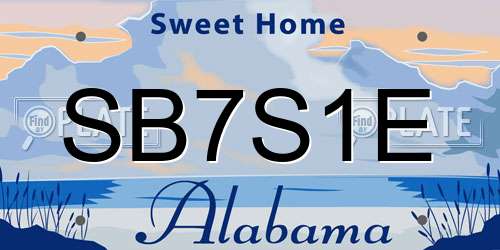 SB7S1E Alabama License Plate