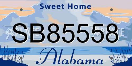 SB85558 Alabama License Plate