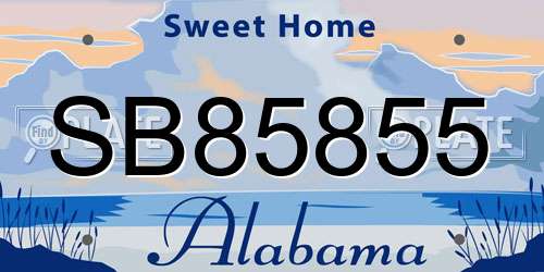 SB85855 Alabama License Plate
